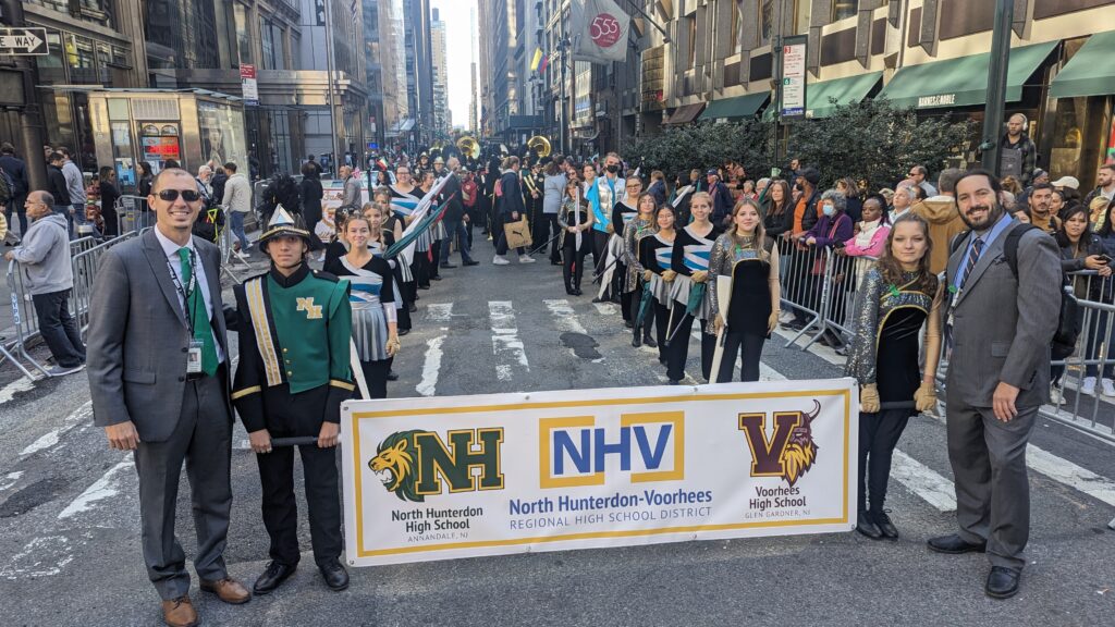 photo of bands on parade route